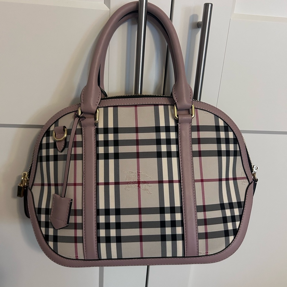 Burberry orchard Checkered Satchel - Pink and Black